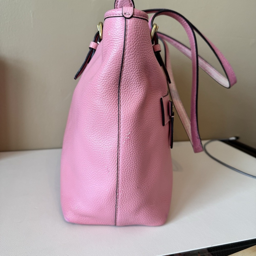Coach Bubblegum Pink Pebbled Leather Taylor Shoulder Tote Bag Purse CC395 Cute - Picture 7 of 12